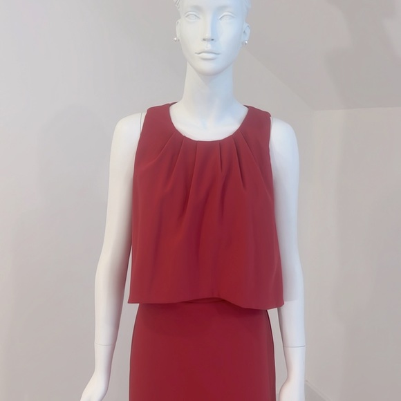 Sample NWT Lela Rose LR220 size 12 Claret red Crepe Pristine - Picture 3 of 7